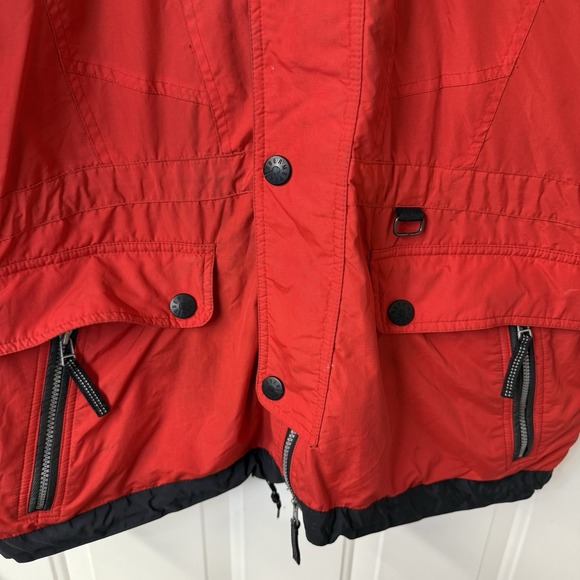 Vintage 90s Obermeyer Ski Jacket Red Black Coat Mens Size Medium Hooded - Picture 4 of 14